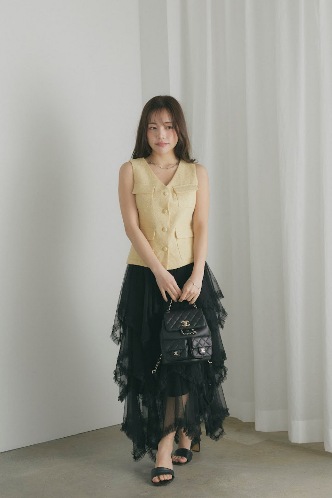 Tulle Tiered Long Skirt
