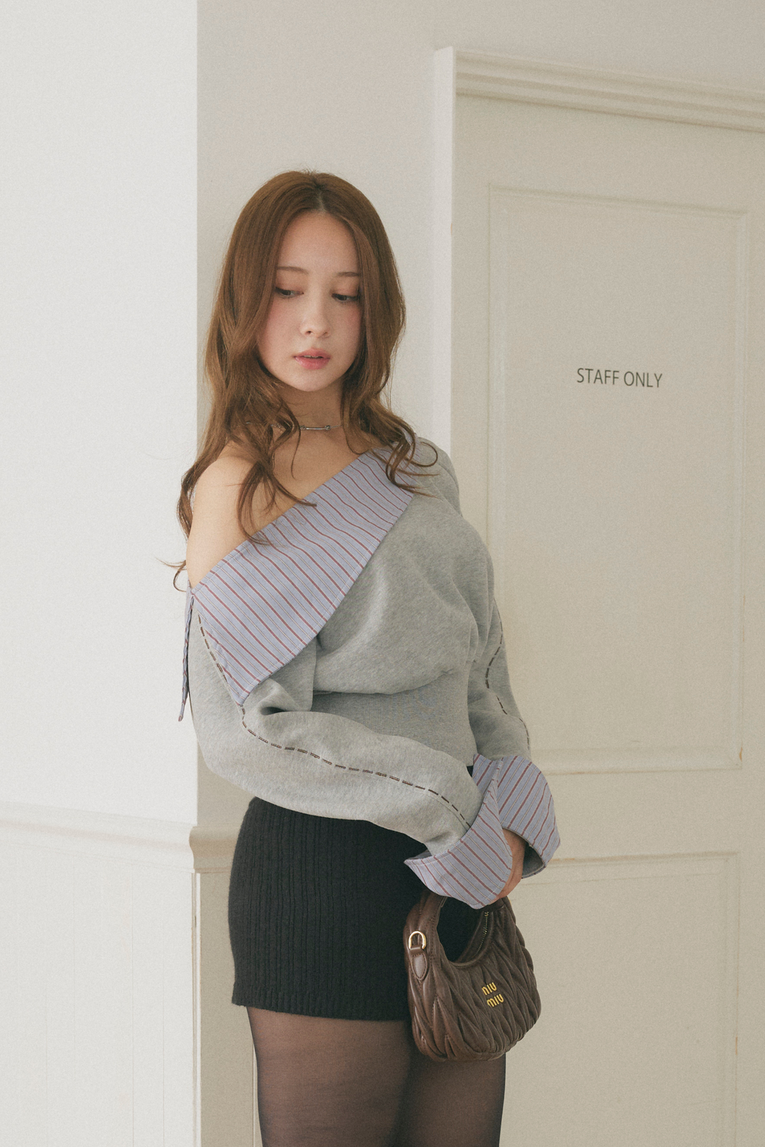 オフショルシャツドッキングスウェット