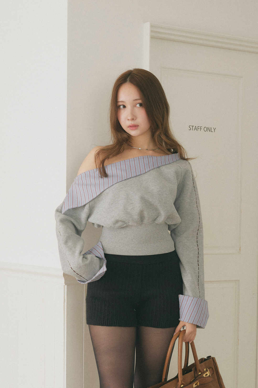 オフショルシャツドッキングスウェット