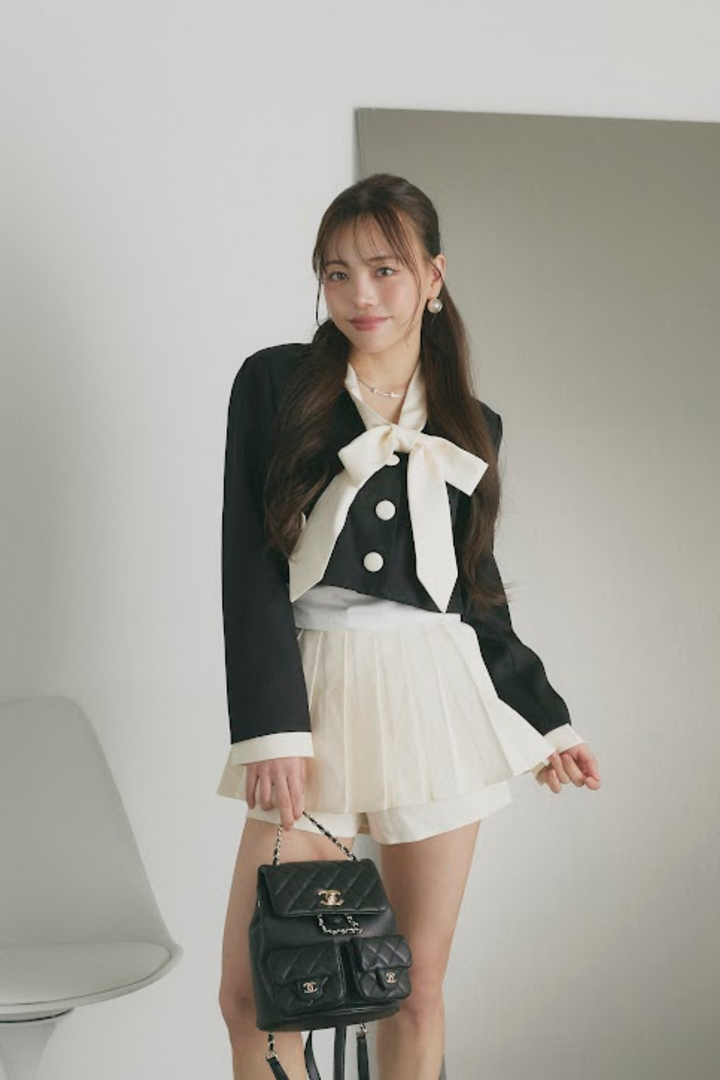 バイカラードジャケット＆スカパンセットアップ