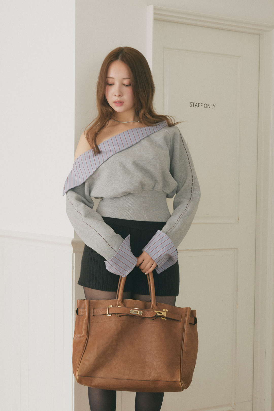 オフショルシャツドッキングスウェット