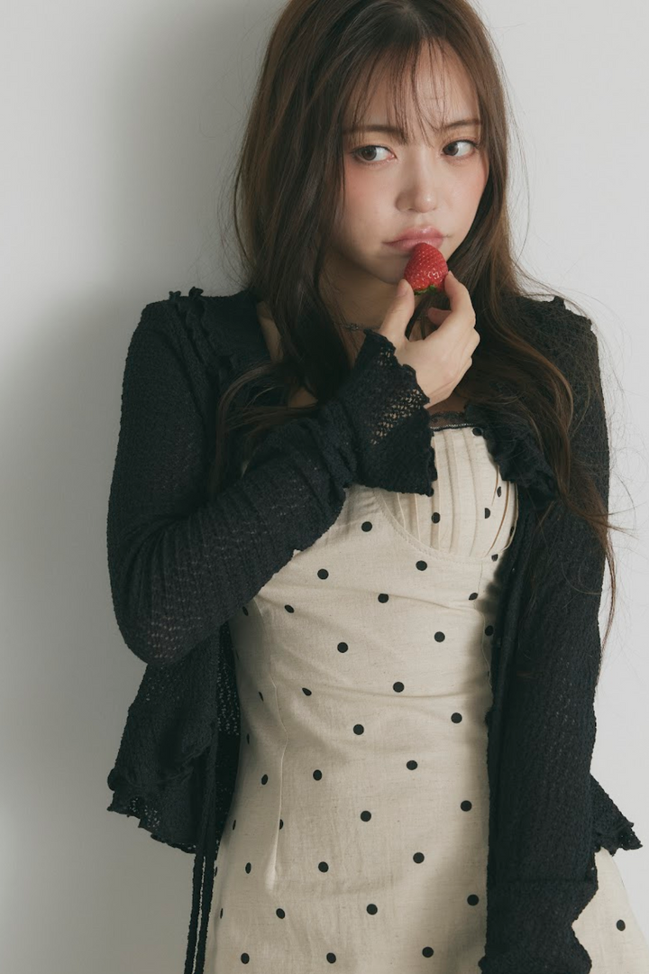 ダブルリボンシアーフリルカーディガン