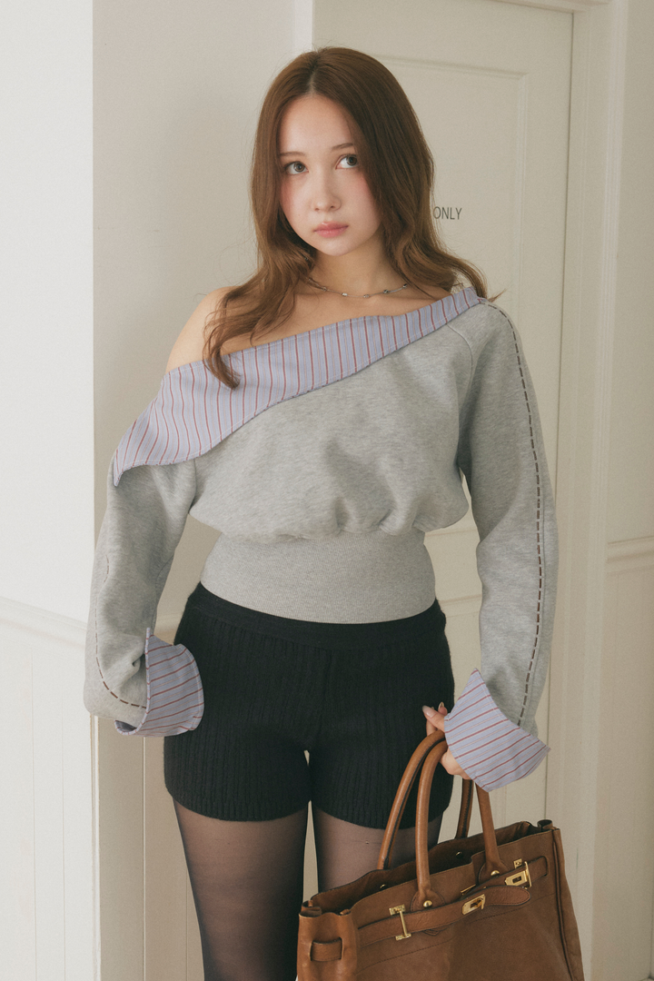 オフショルシャツドッキングスウェット