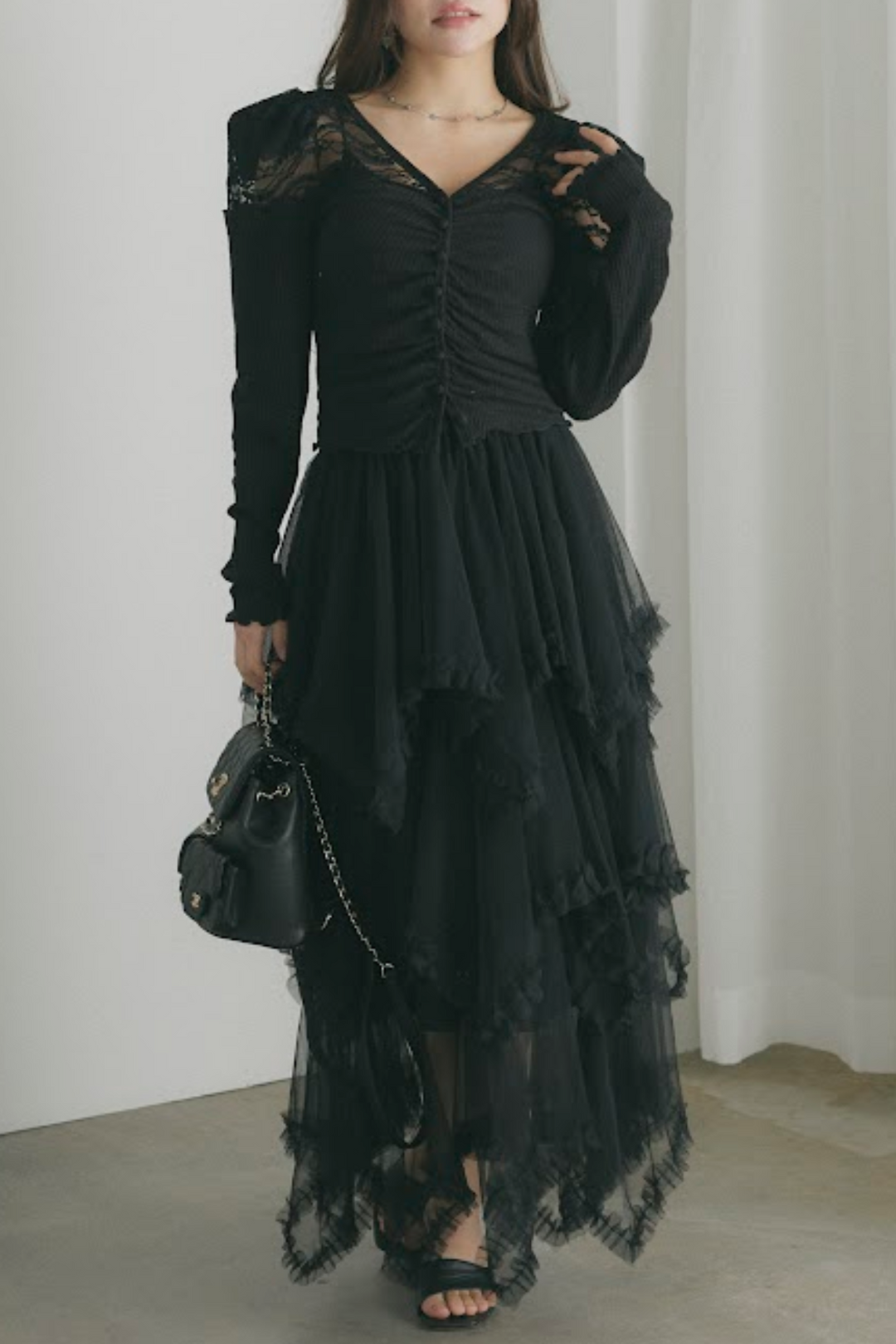Tulle Tiered Long Skirt