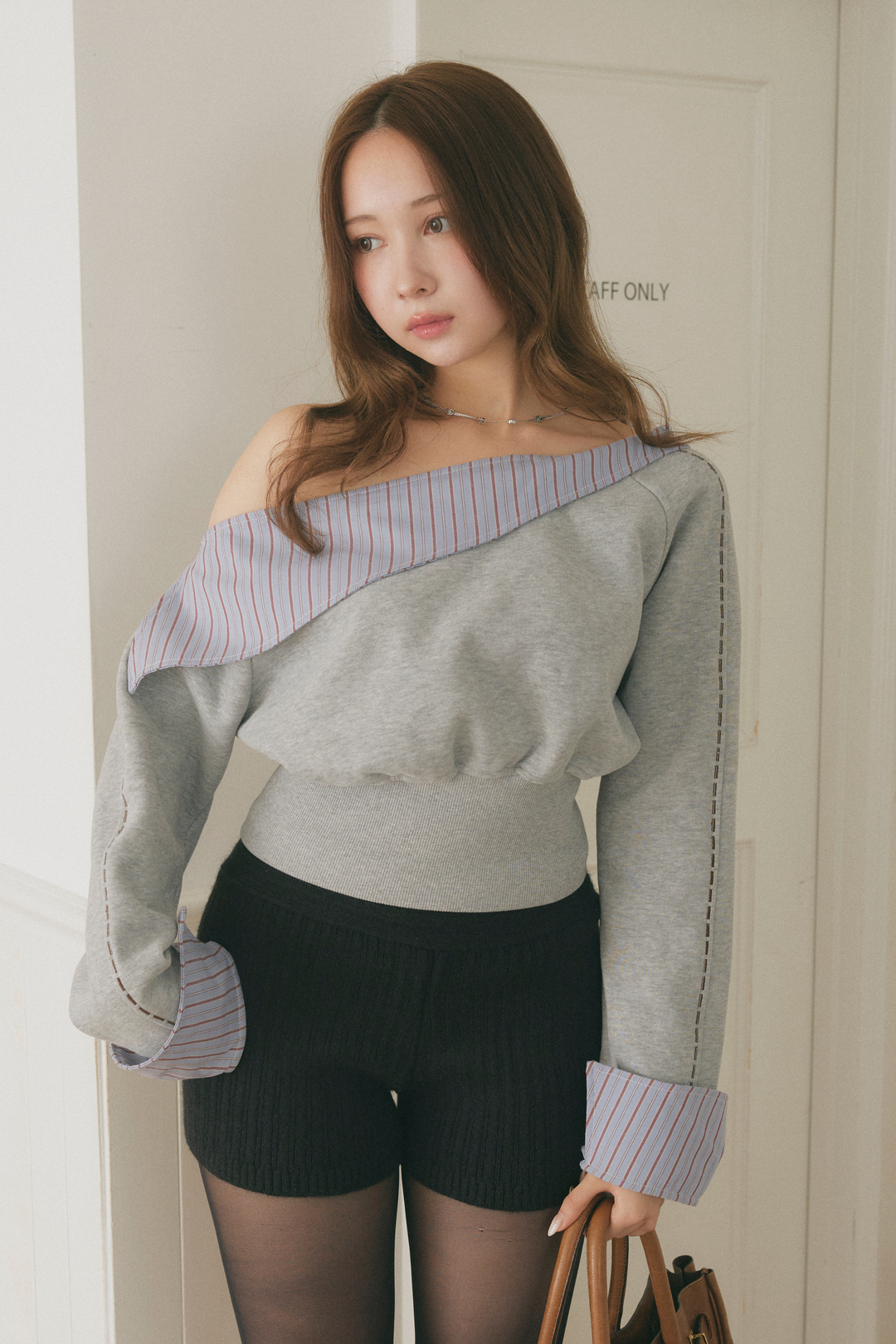 オフショルシャツドッキングスウェット