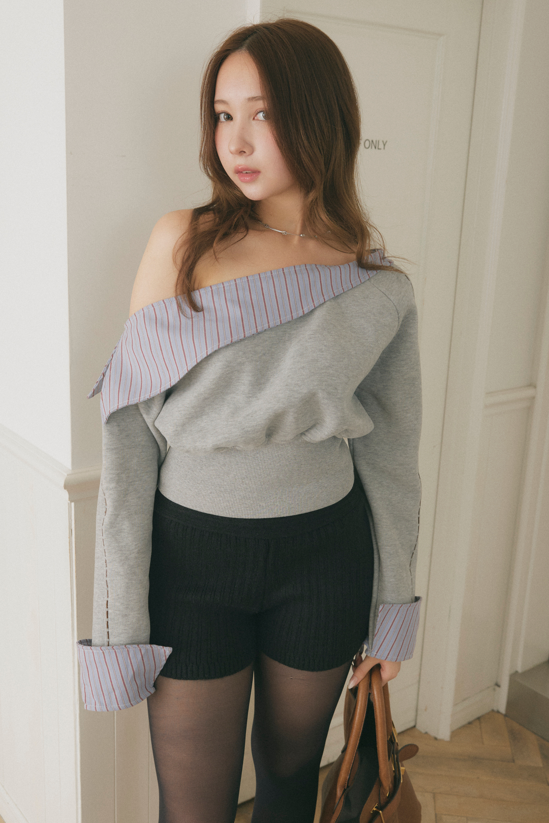 オフショルシャツドッキングスウェット