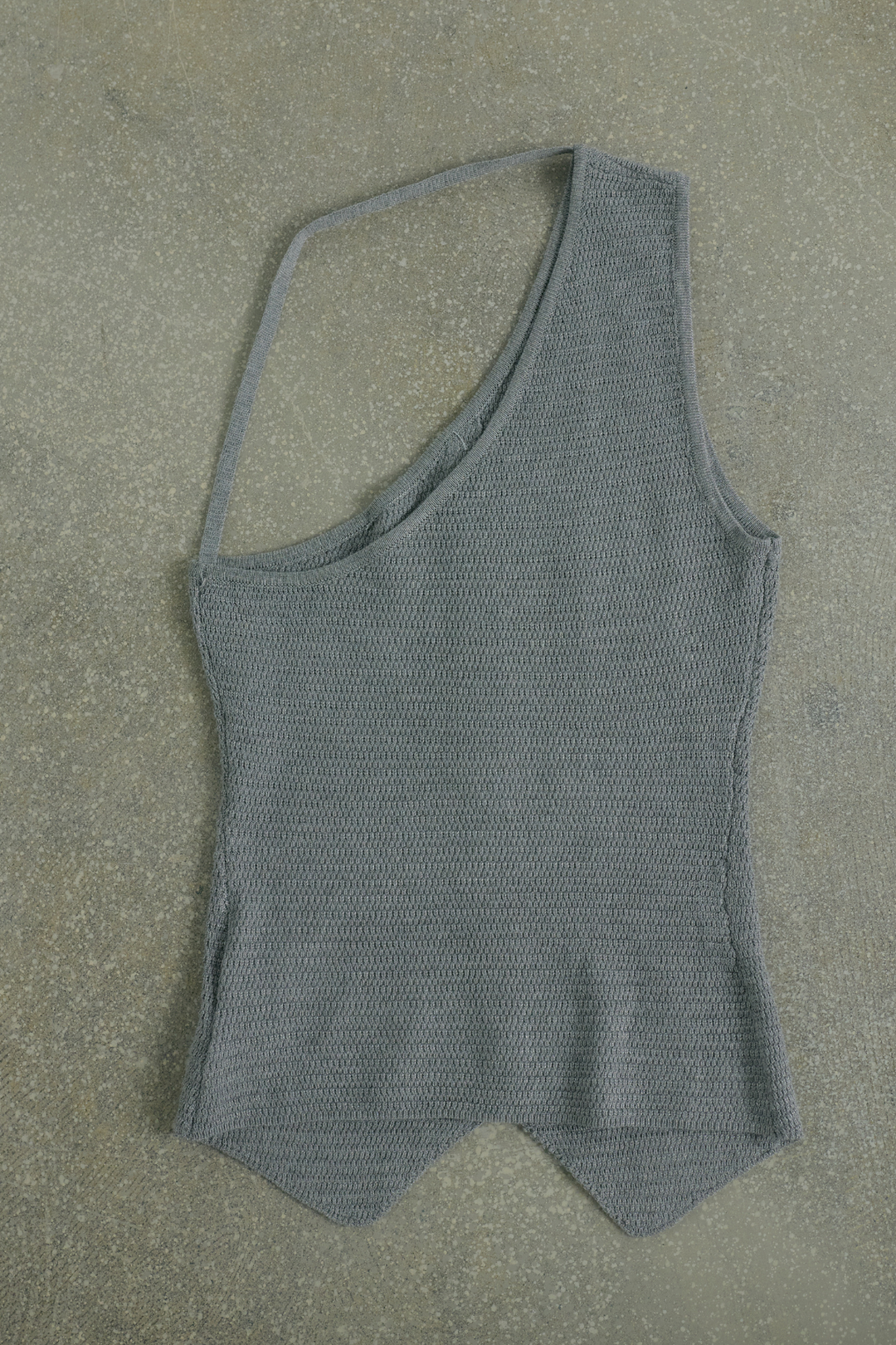 アシンメトリーカットサマーニットトップス