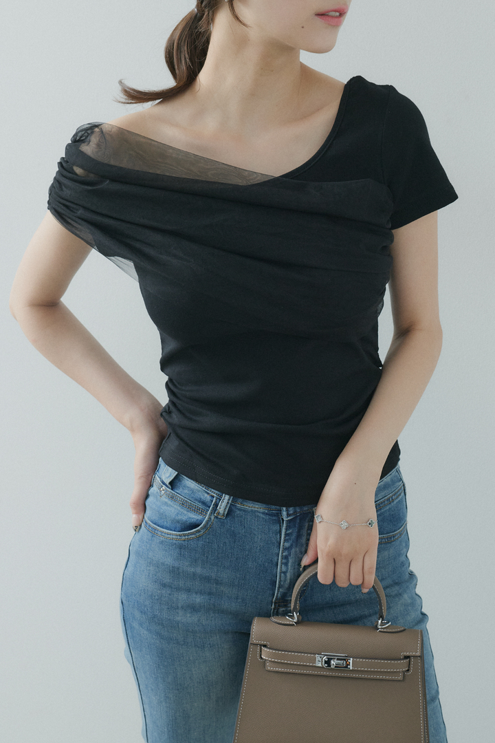 エアリーチュールコンビTシャツ