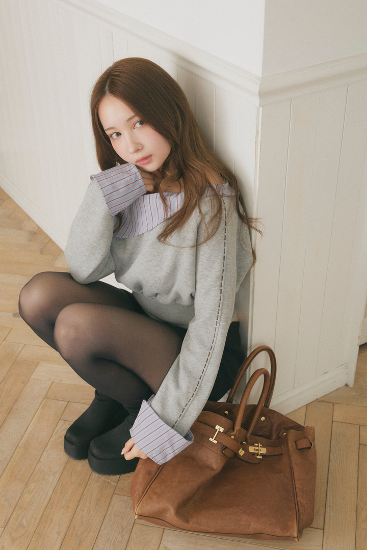 オフショルシャツドッキングスウェット