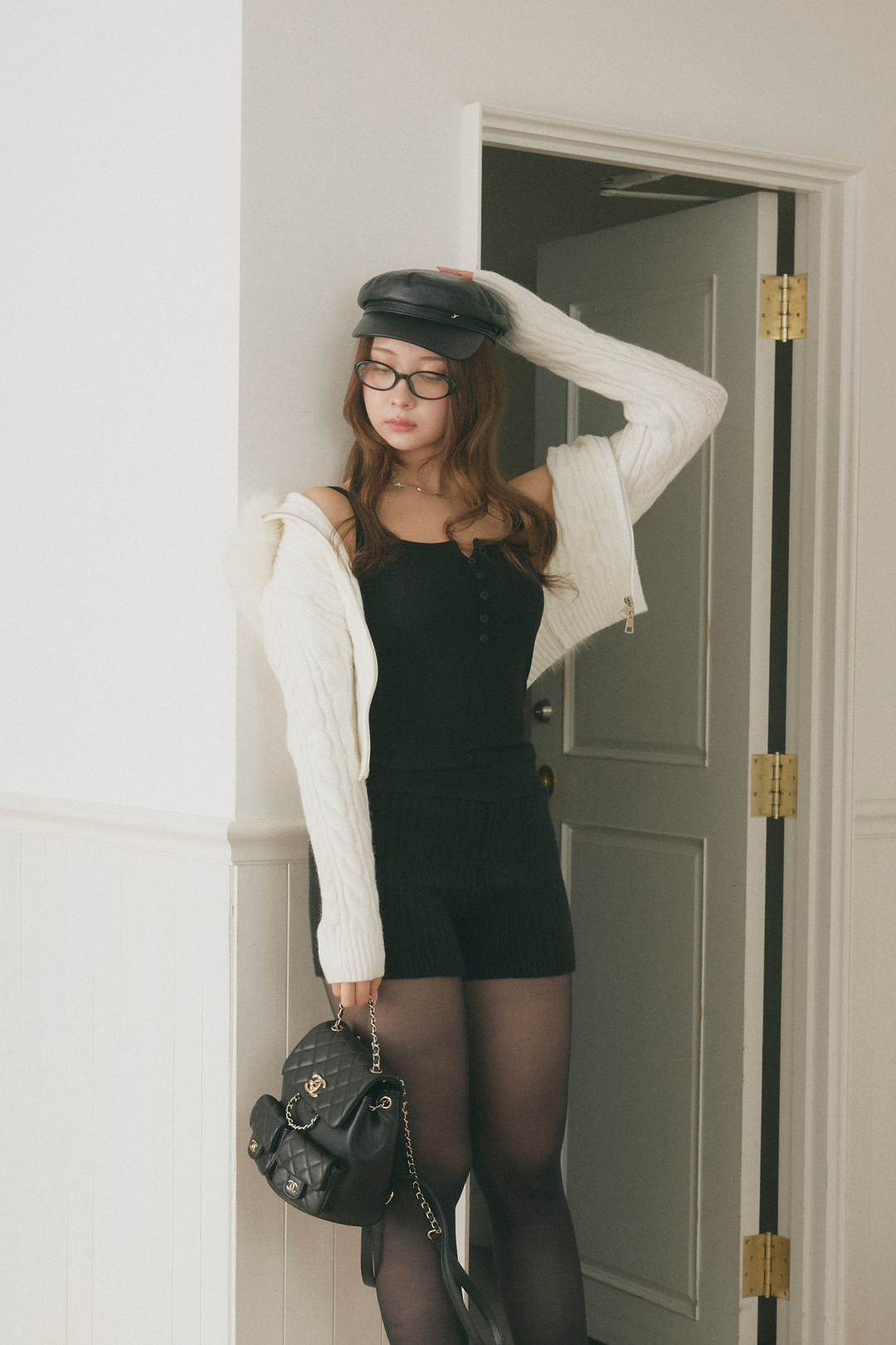 ファーフードパーカー