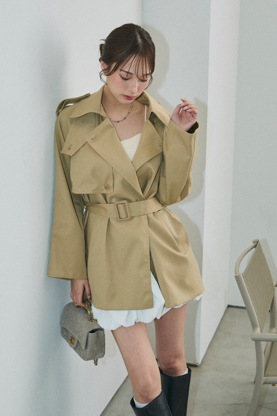 ウエストベルトトレンチコート