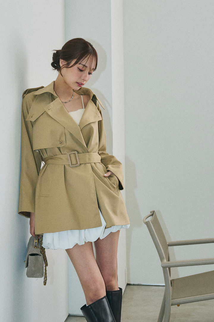 ウエストベルトトレンチコート
