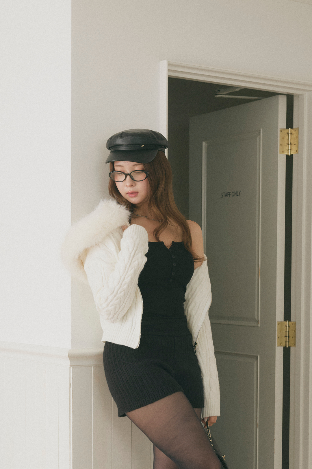 ファーフードパーカー