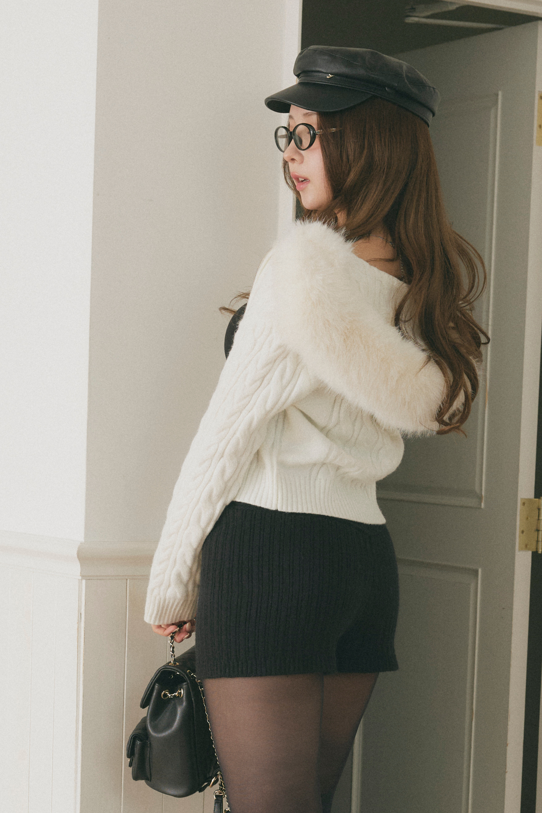 ファーフードパーカー