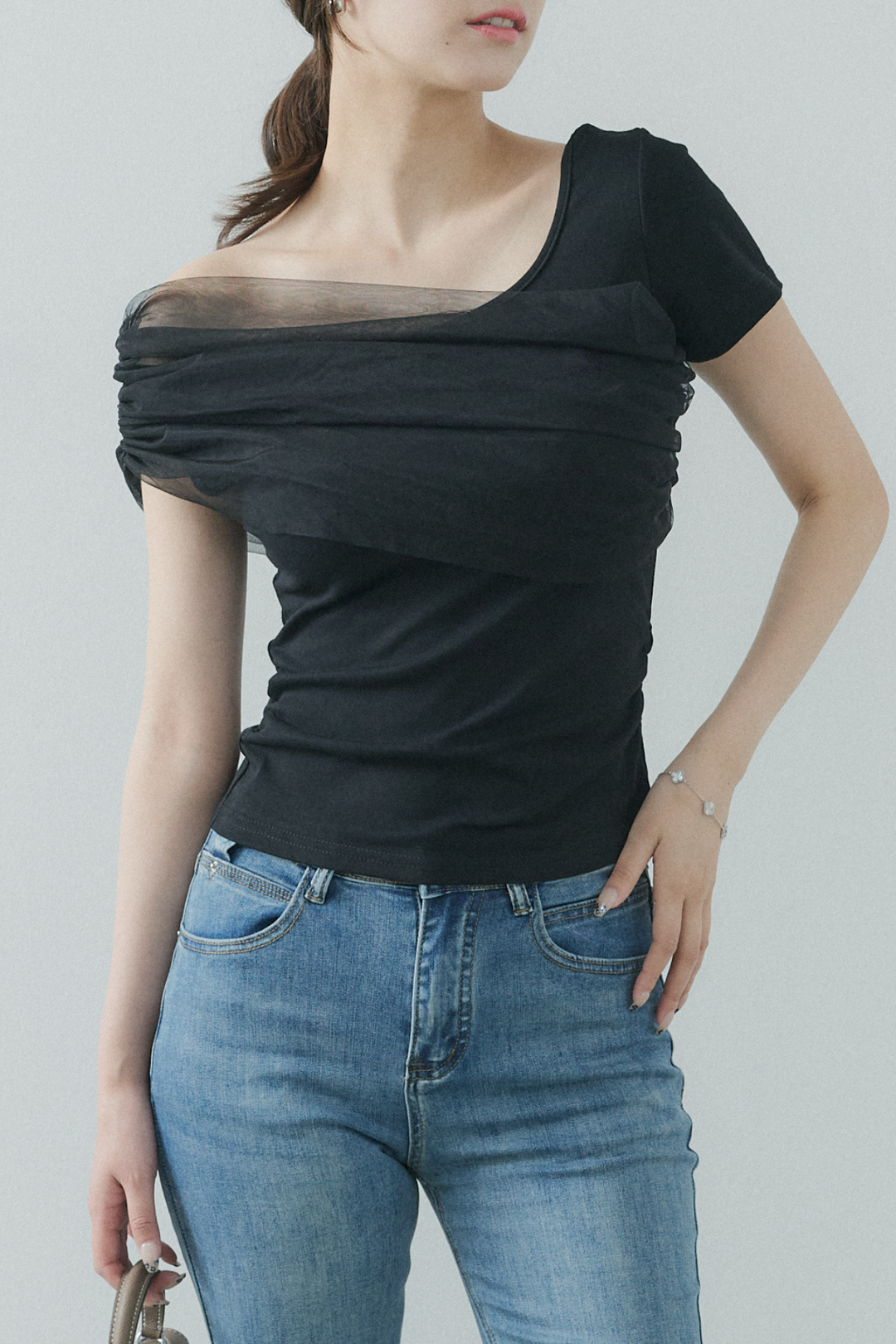 エアリーチュールコンビTシャツ