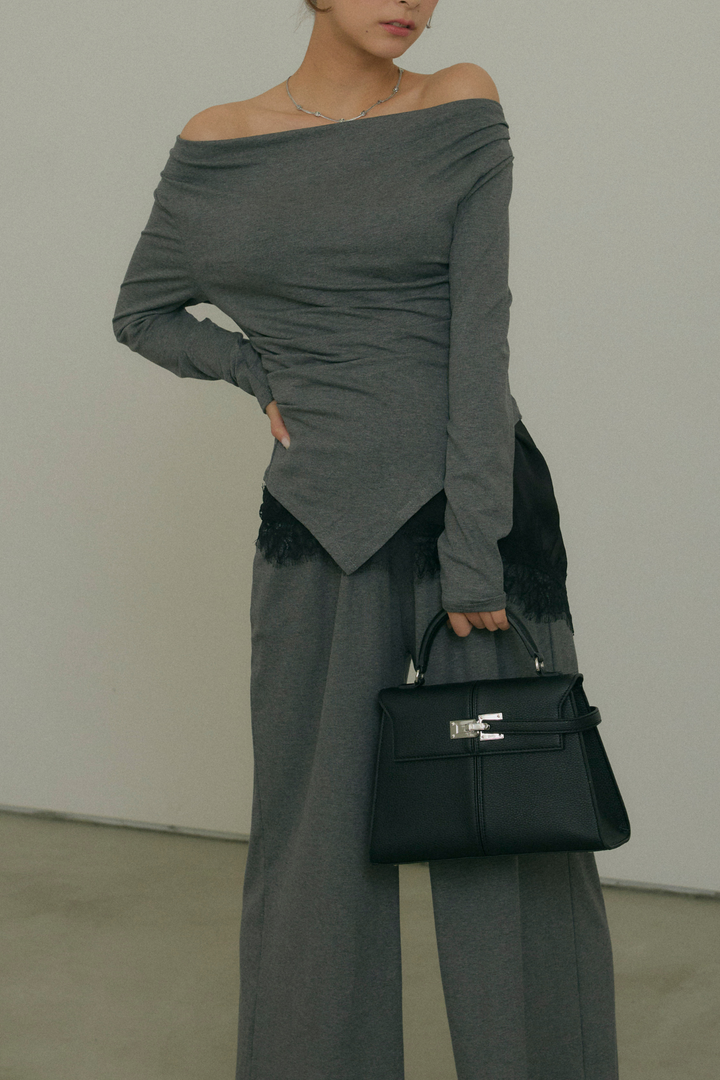 レースサテンアシメキャミソール