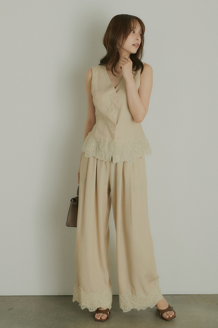 ヘムレーストップス×ワイドパンツ