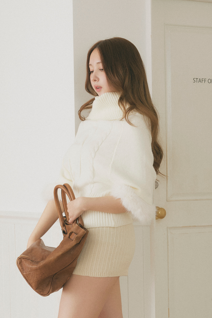 オフショルファーポンチョ