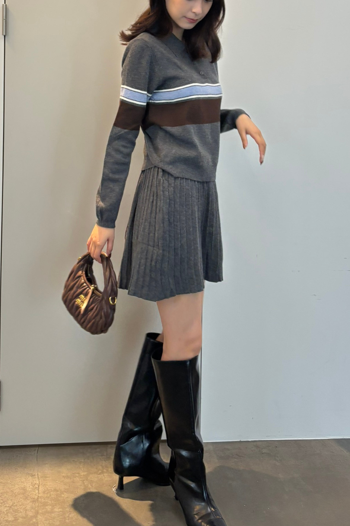 ボーダーポロニットセットアップ