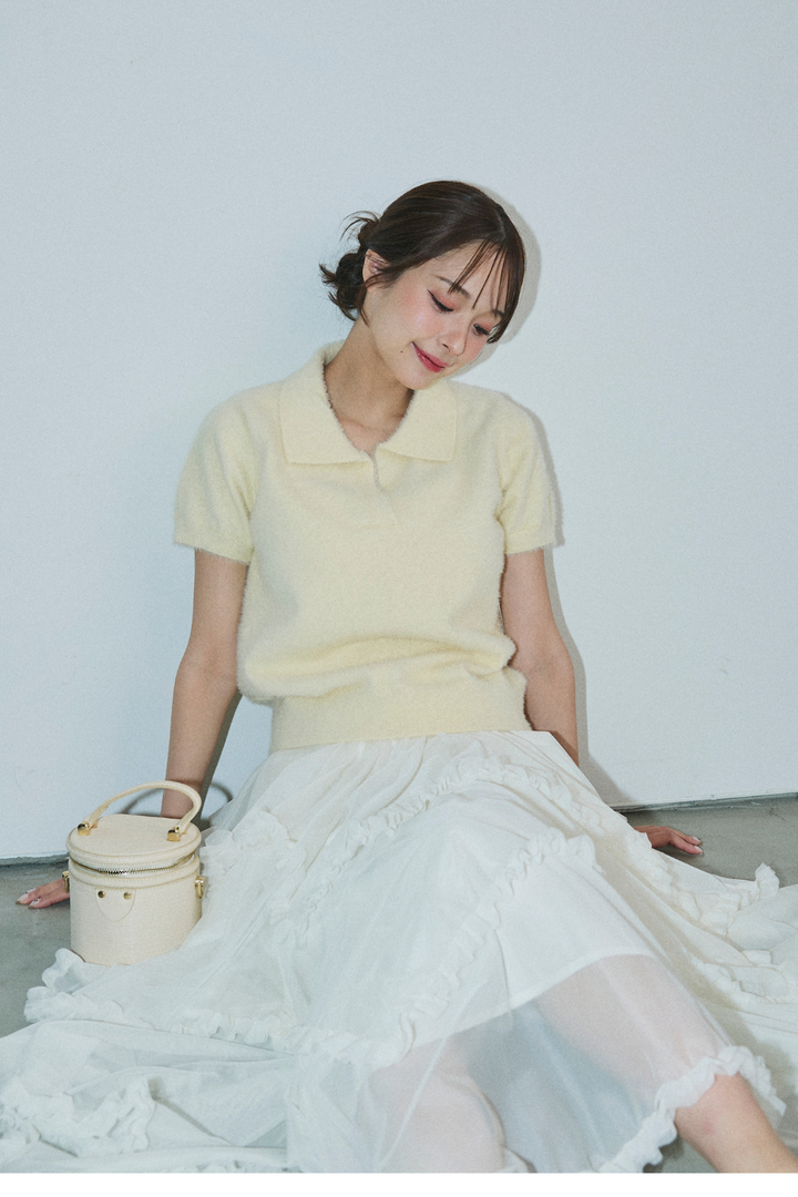 チュールティアードロングスカート