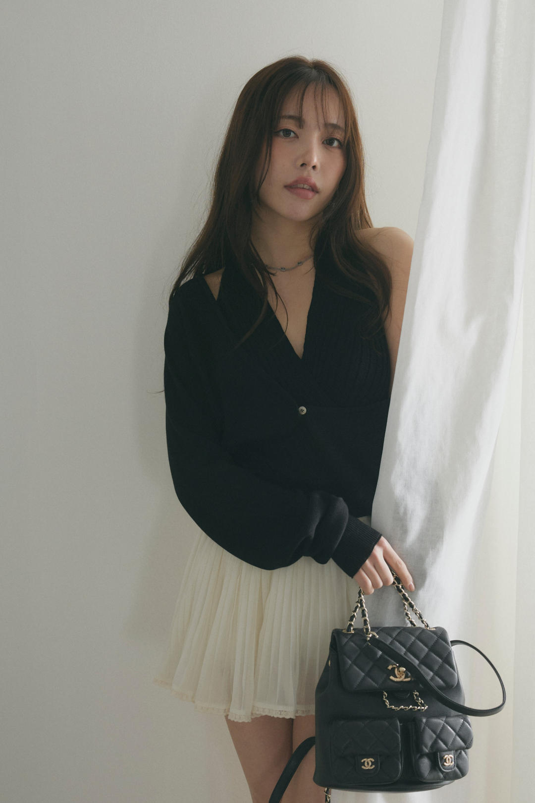 カシュクールニットトップス＆ショートボレロセット