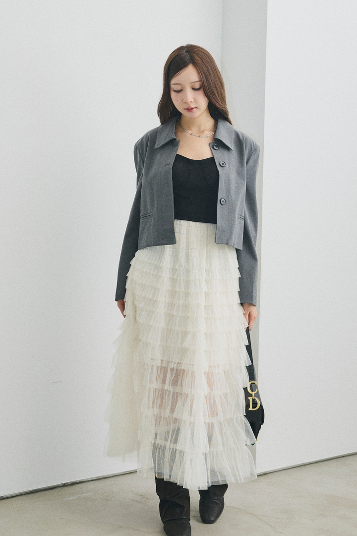 ボリュームフリルワンピース