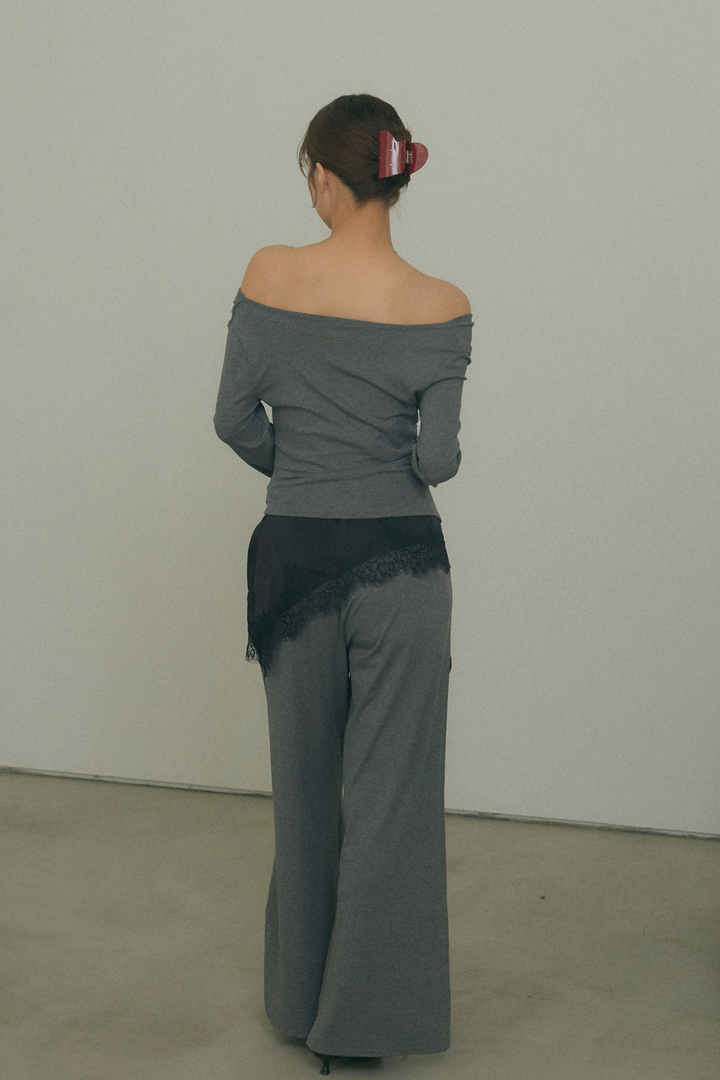 レースサテンアシメキャミソール