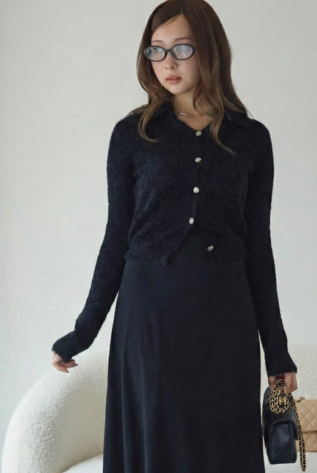 ウールモヘアmixカーディガン