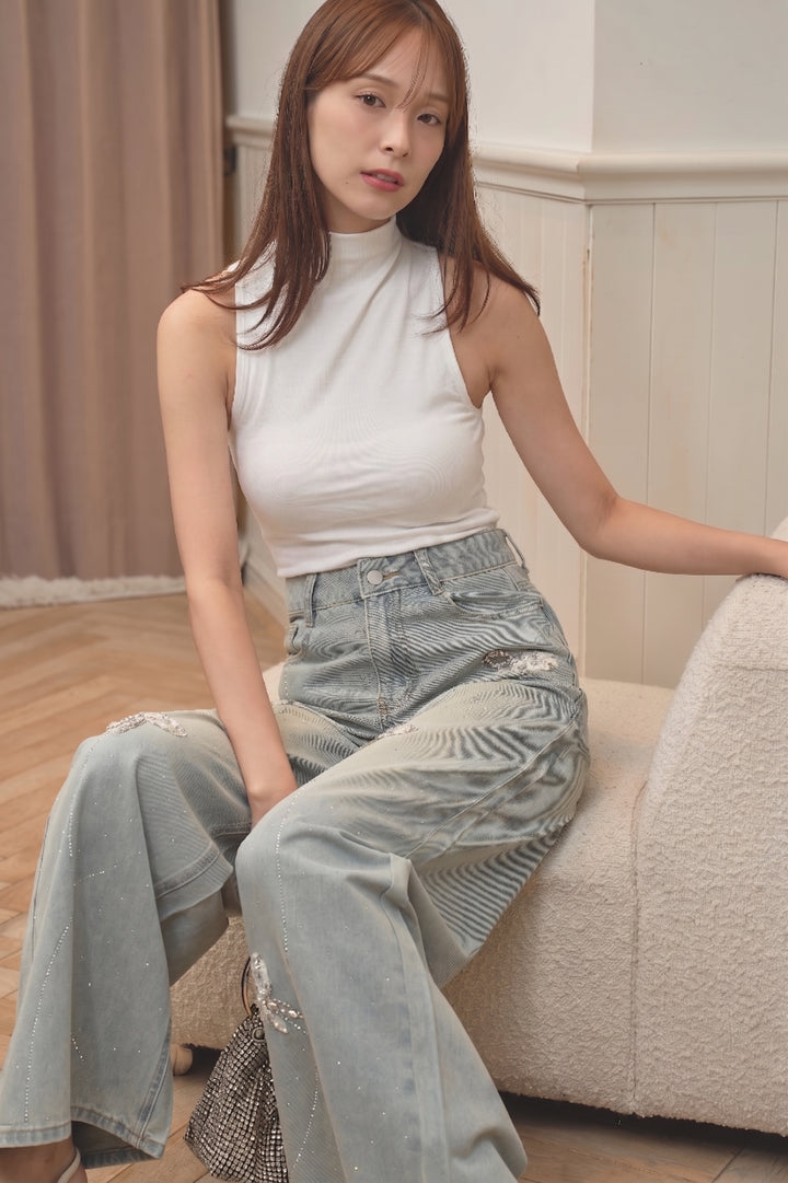 美胸バックツイストトップス(カップ付き)