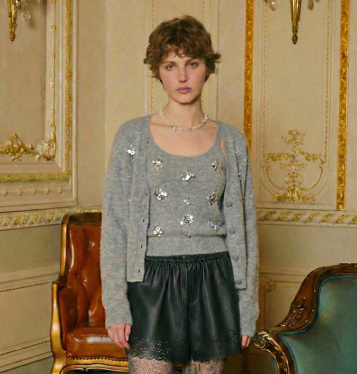 ウールビジューニットセット