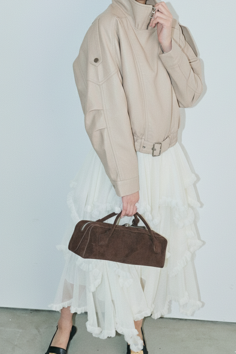 ショート丈ライダースジャケット