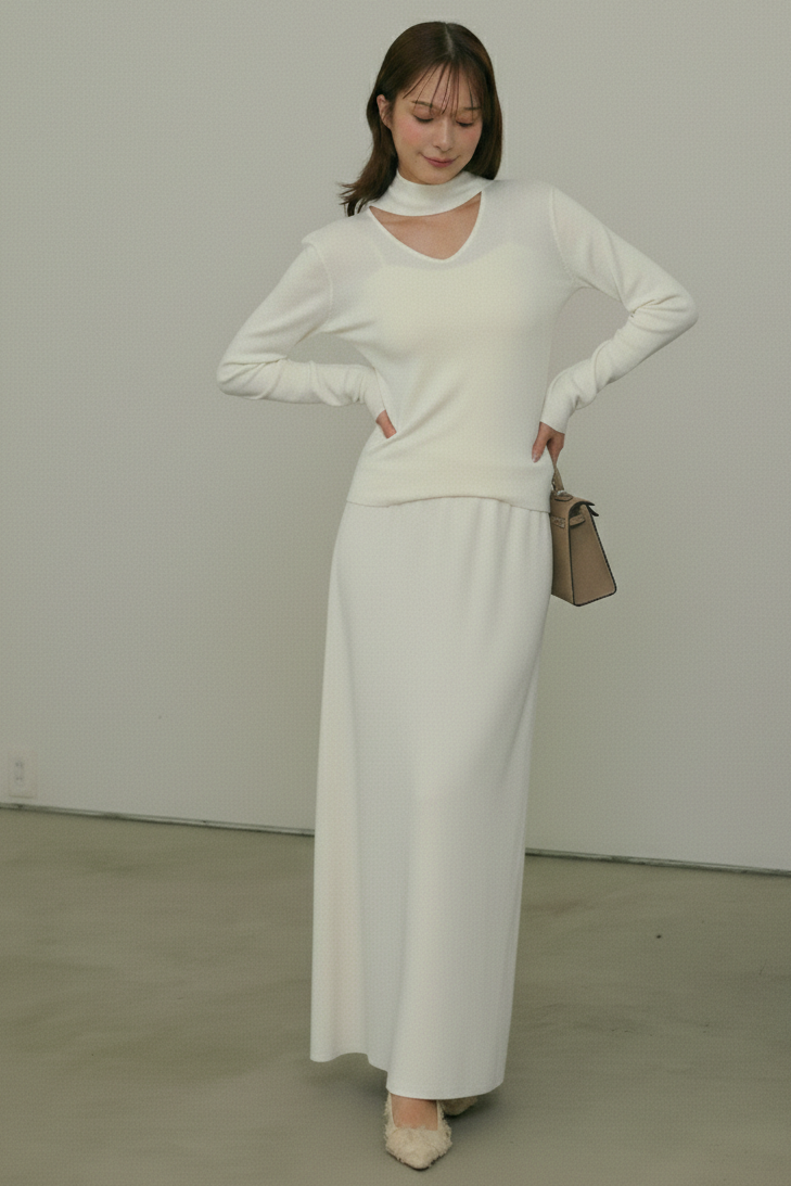 スフレタッチニットスカート