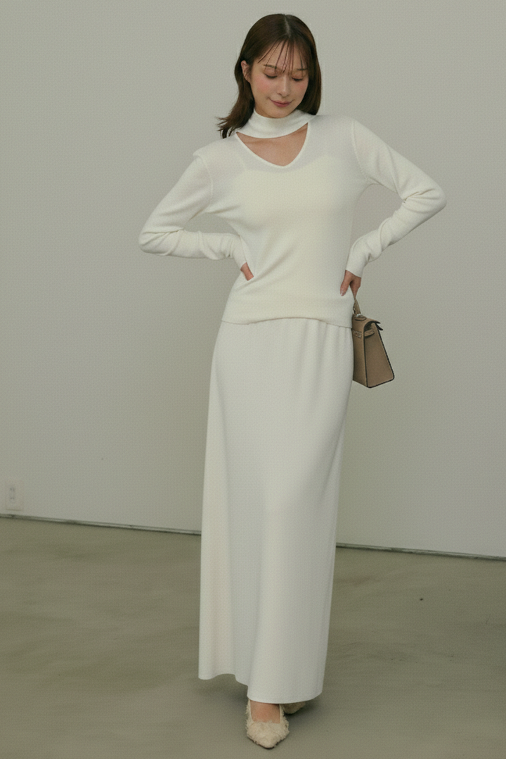 スフレタッチニットスカート