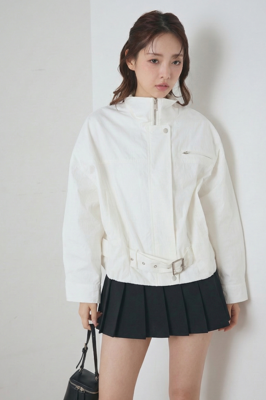 ボタンプレッピープリーツミニスカート