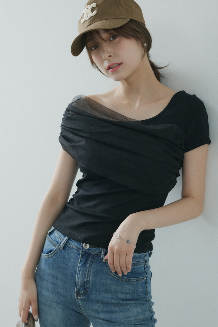 エアリーチュールコンビTシャツ