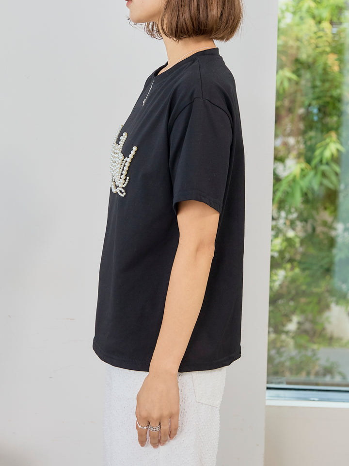 [予約]パールグラフィックTシャツ/white
