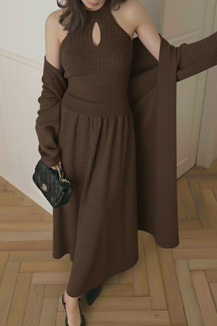 ホルターネックニットスカート3点セット