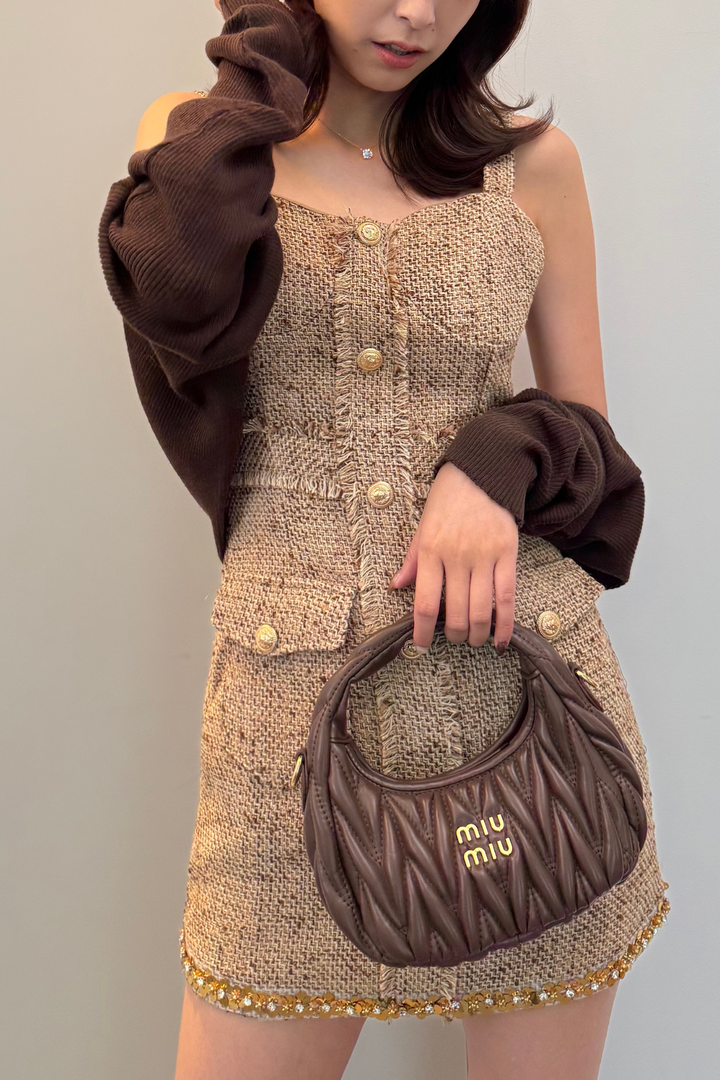 ビジューツイードワンピ