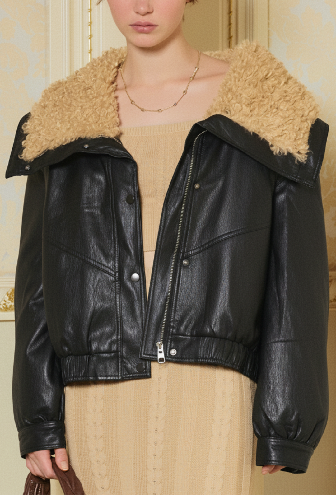 ボアフェイクレザーブルゾン