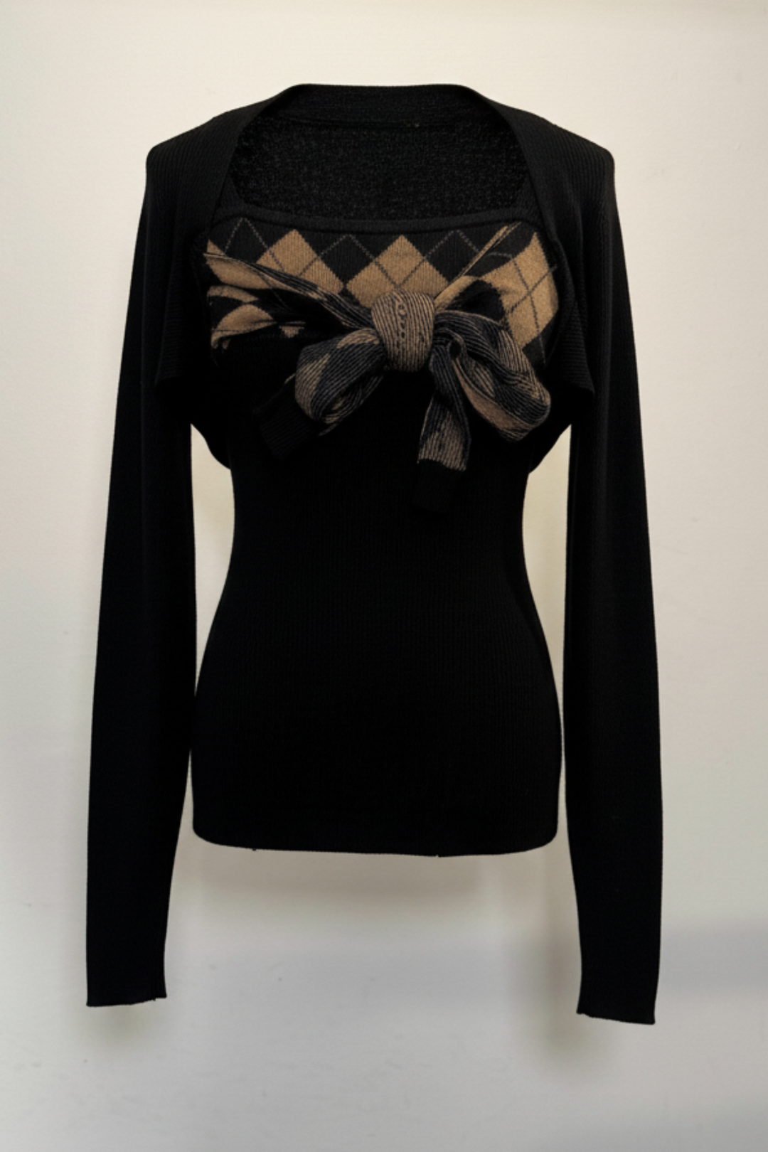 アーガイルリボンニットセット